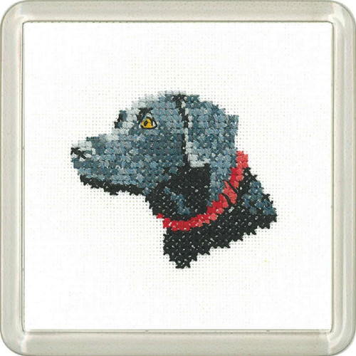 Black labrador cross - labrador, stitch