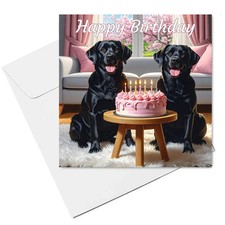 Black Labradors Birthday Card