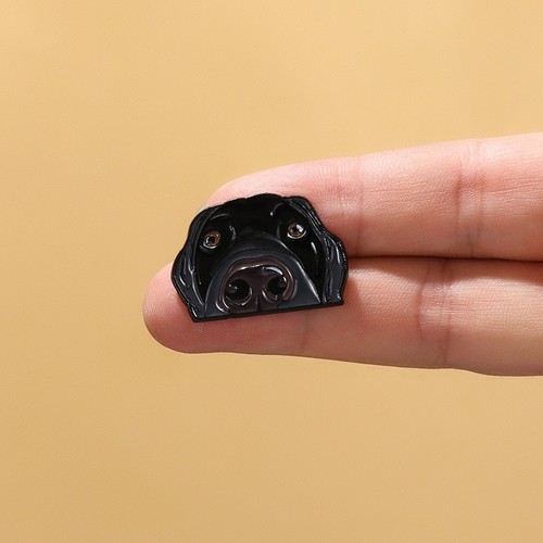 Black labrador dog enamel - black,